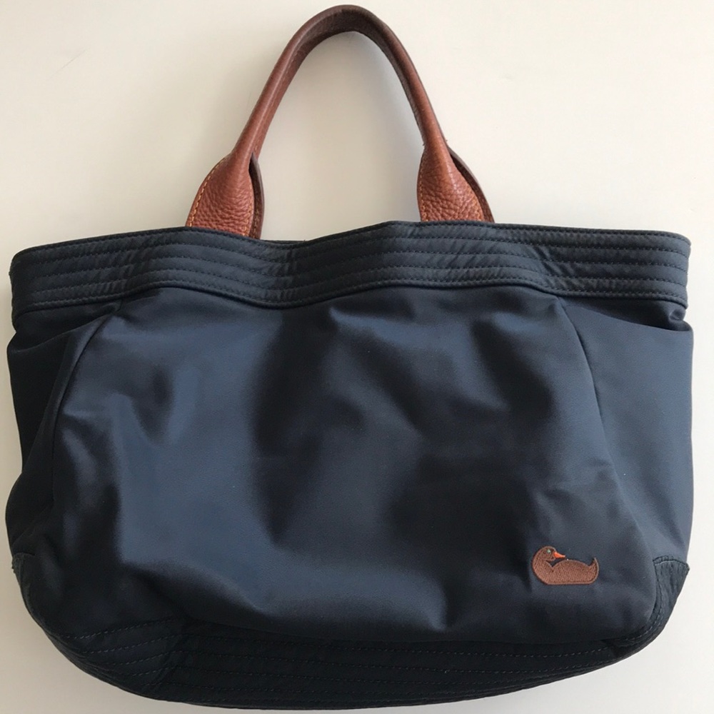 Dooney & Bourke Navy Nylon with Leather Handle Summer Tote